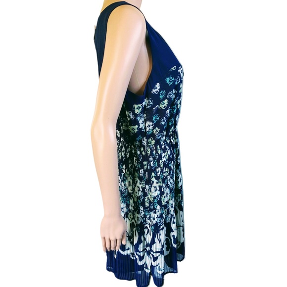 NWT LAUREN CONRAD CHIFFON SHEER OVERLAY LINED SLEEVELESS FLORAL POLY DRESS 14 - Picture 2 of 14